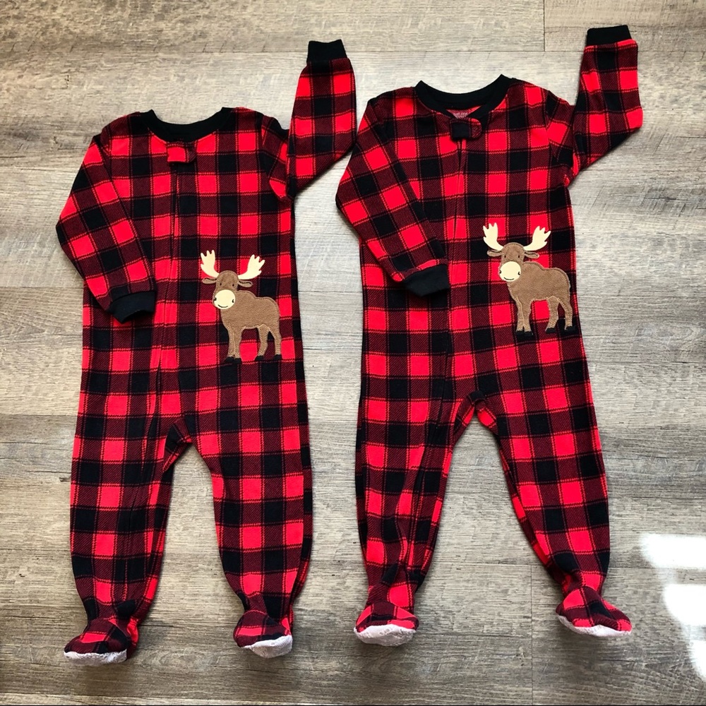 JUST ONE YOU⚡️2 Pcs Toddlers Boy Cozy Fleece Footies_2T